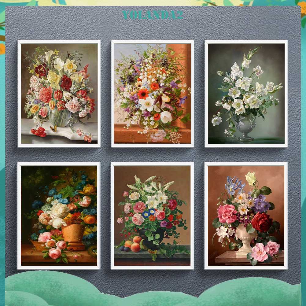 Tranh Đính Đá Kim Cương Toàn Bộ 5D DIY Hình Vẽ Hoa Trang Trí Nhà Cửa