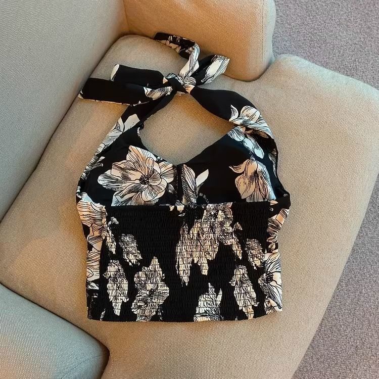 Áo Hai Dây Cổ Chữ v Họa Tiết Hoa Thời Trang Mùa Hè 2023 Dành Cho Nữ