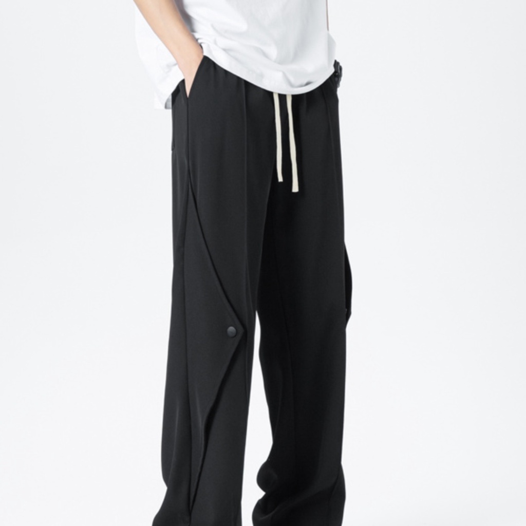 Quần Dài Thể Thao Vải Lụa Lạnh Mỏng Dáng Rộng Kiểu Đường Phố Thời Trang Mùa Hè Cho Nam