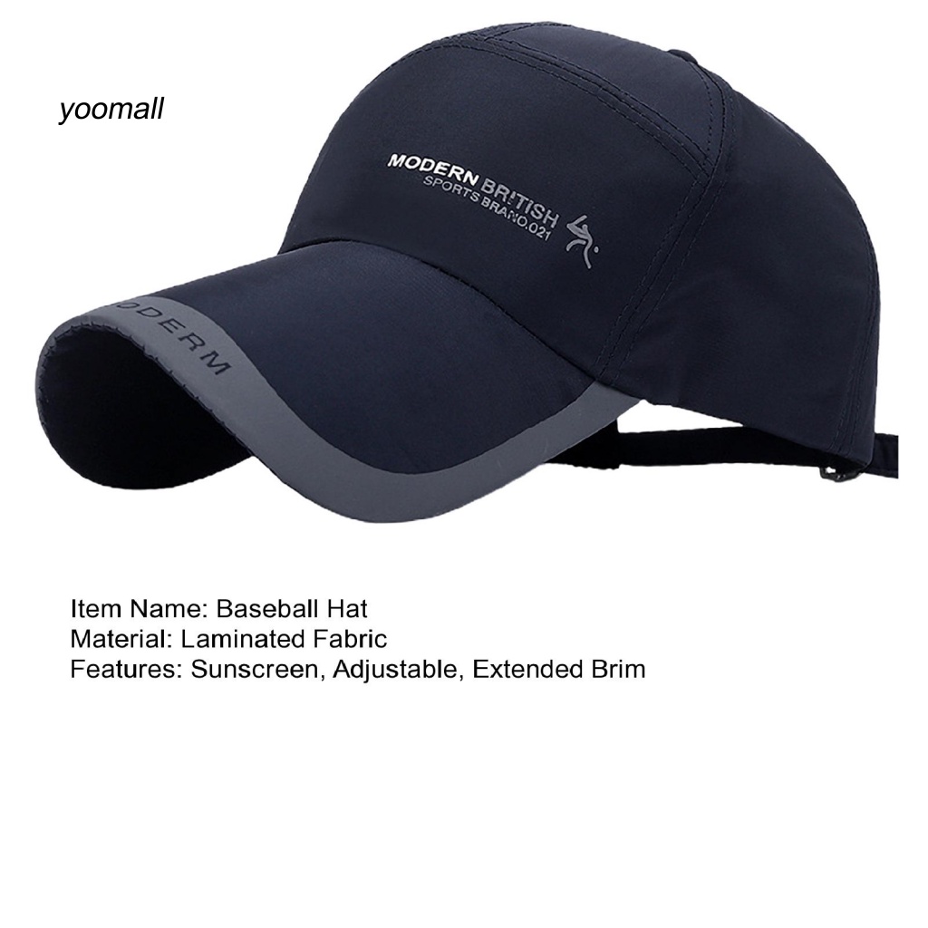 Yo / Mũ Bóng Chày Unisex Bằng Vải Laminated In Chữ Cái Thoải Mái Có Thể Điều Chỉnh Dùng Hàng Ngày