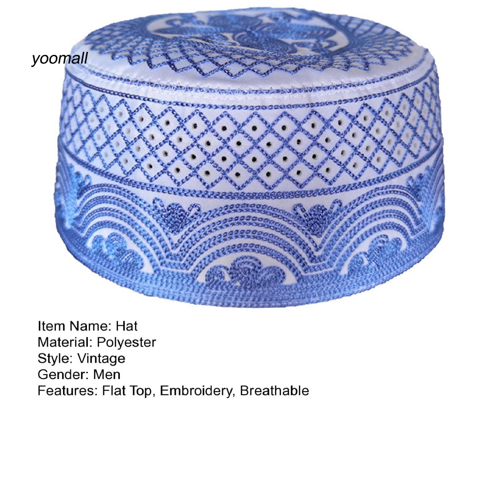 Mũ Lưỡi Trai Phẳng Thêu Họa Tiết Thổ Nhĩ Kỳ Cổ Điển Thoáng Khí Trang Trí Cho Nam