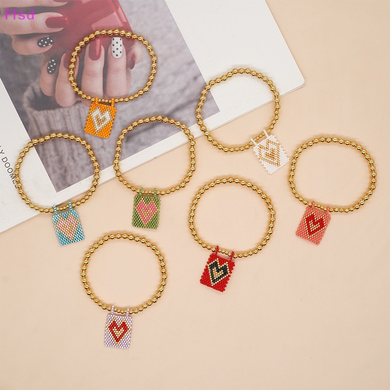 {Ffsd} Vòng Đeo Tay Chuỗi Hạt Hình Trái Tim Thánh Giá Có Thể Điều Chỉnh Dành Cho Thanh Thiếu Niên * Hàng Bán Chạy