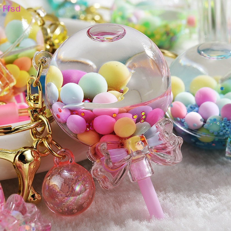 {Ffsd} Móc Khóa Acrylic Hình Kẹo Mút Phối Cát Lún Dầu Bông Tuyết Lấp Lánh Dễ Thương Cho Nữ * Hàng Bán Chạy *