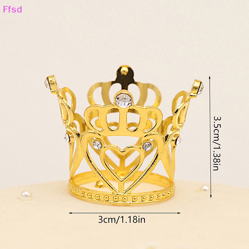 {Ffsd} Phụ Kiện Tóc Hình Vương Miện Nhỏ Bằng Kim Loại Thời Trang Trang Trí Bánh Kem Sinh Nhật Bé Trai Bé Gái * Hàng Bán Chạy