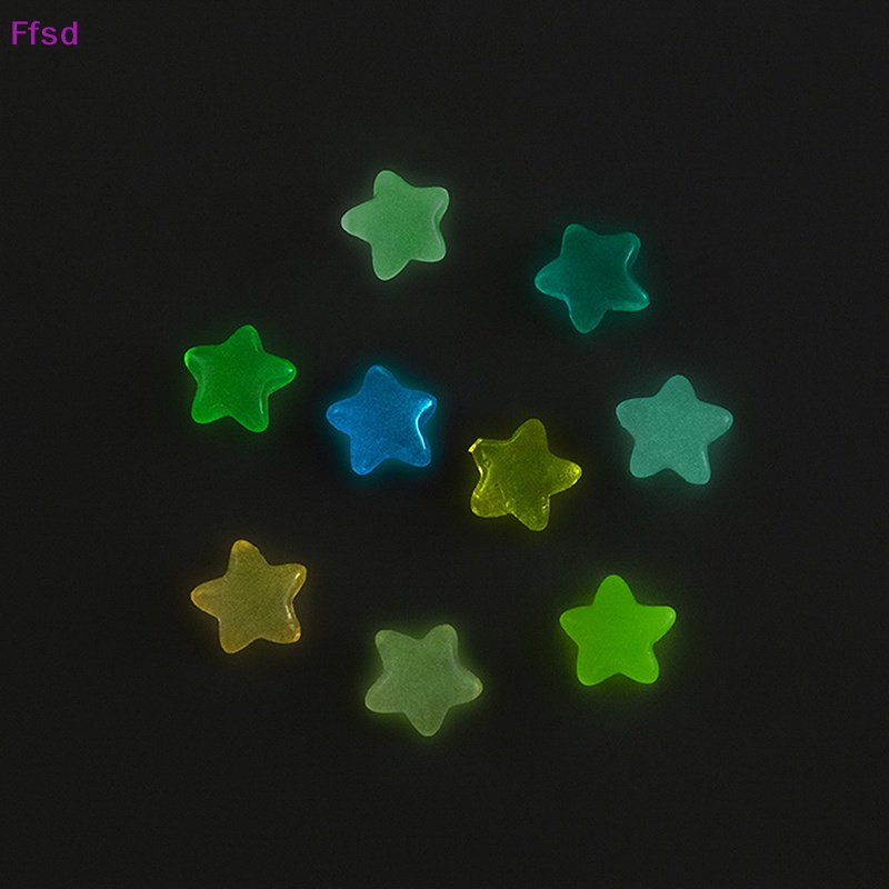 {Ffsd} Bộ 5 Đồ trang trí Ngôi Sao Dạ Quang Mini Bằng Nhựa Resin Thủ Công Phát Sáng Trang Trí Tiểu Cảnh
