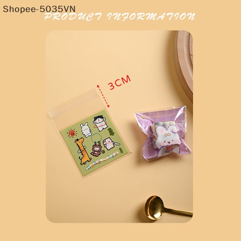 Set 100 Túi Nhựa Đựng Bánh Kẹo Làm Quà Tặng