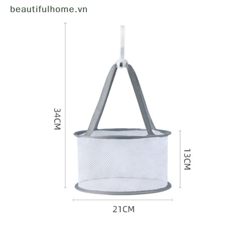 Giỏ Lưới Phơi Khô Cọ Trang Điểm Có Móc Treo Tiện Dụng