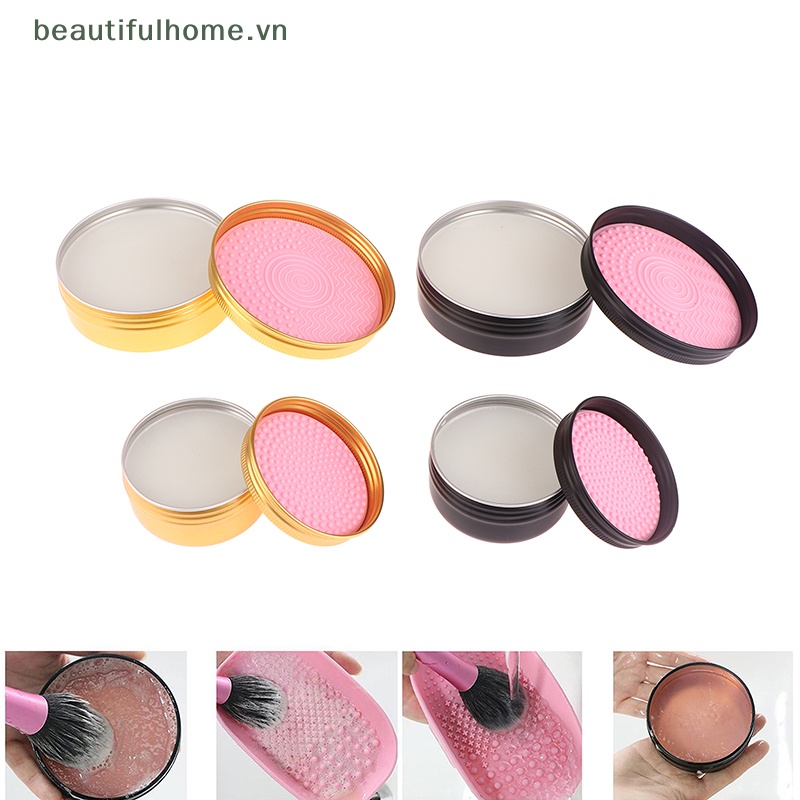 Bộ Dụng Cụ Vệ Sinh Cọ Trang Điểm 2 Trong 1 Bằng Silicone Tiện Dụng