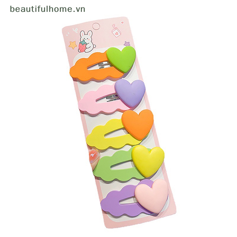 Set 5 Kẹp Tóc Hình Thỏ / Gấu Hoạt Hình Dễ Thương Cho Bé Gái