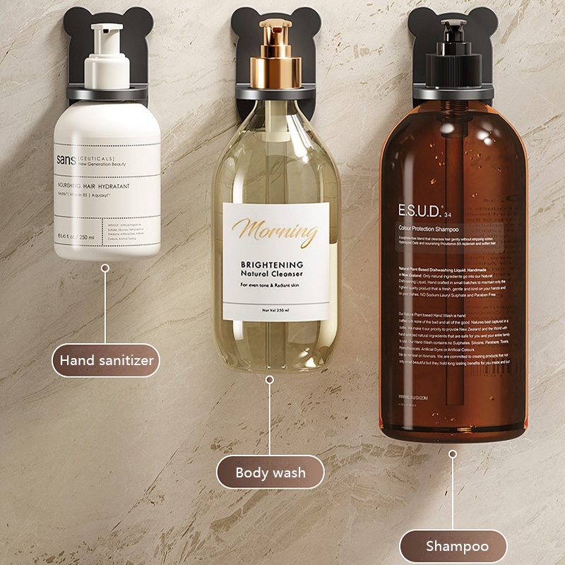 Giá Đỡ Chai Dầu Gội / Sữa Tắm Bằng Kim Loại Gắn Tường Thông Dụng Có Thể Điều Chỉnh