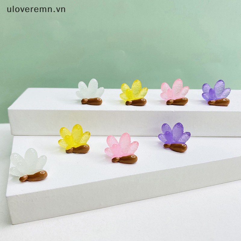 Set 10 San Hô Nhựa Trong Suốt Màu Dạ Quang Trang Trí Nhà Búp Bê