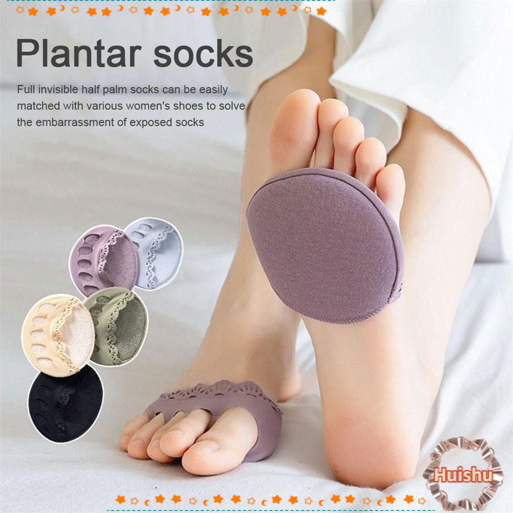 Set 2 Cặp Đệm Lót Giày Cao Gót Bằng Vải Lụa Màu Đen Thoải Mái Chống Trượt