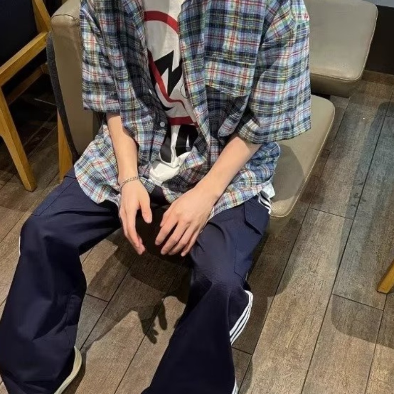 Áo Sơ Mi Tay Ngắn Dáng Rộng Plus Size Phong Cách Hong Kong Thời Trang Mùa Hè Cho Nam