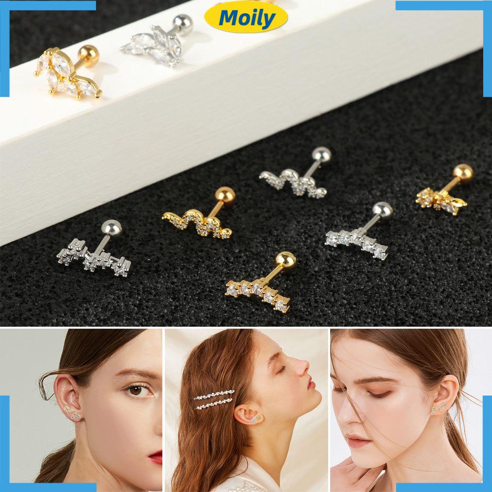 Khuyên Tai Thời Trang MOILYVN CZ|Dây Chuyền Toàn Thân Mặt Chữ Thập / Vương Miện / Hoa Nhiều Màu S