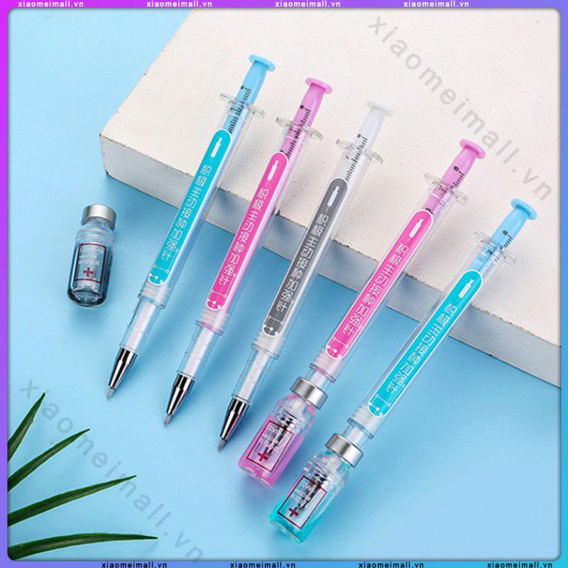 Ống tiêm mới Bút trung tính Hình dạng ống tiêm mô phỏng Bút tiêm chữ ký màu đen Bút vắc-xin Văn phòng Lớp học Bút bi gia dụng (Màu ngẫu nhiên) (xiaomeimall)