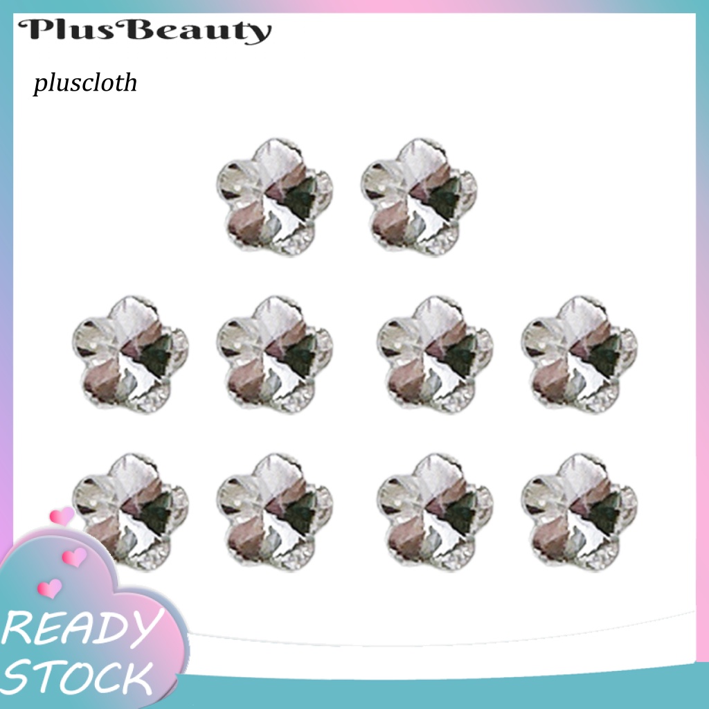 < Pluscloth > Set 10 Hạt Pha Lê Hoa Đào Nở Trang Trí Móng Tay Không Rơi Hiệu Ứng Trực Tuyến Ba Chiều DIY