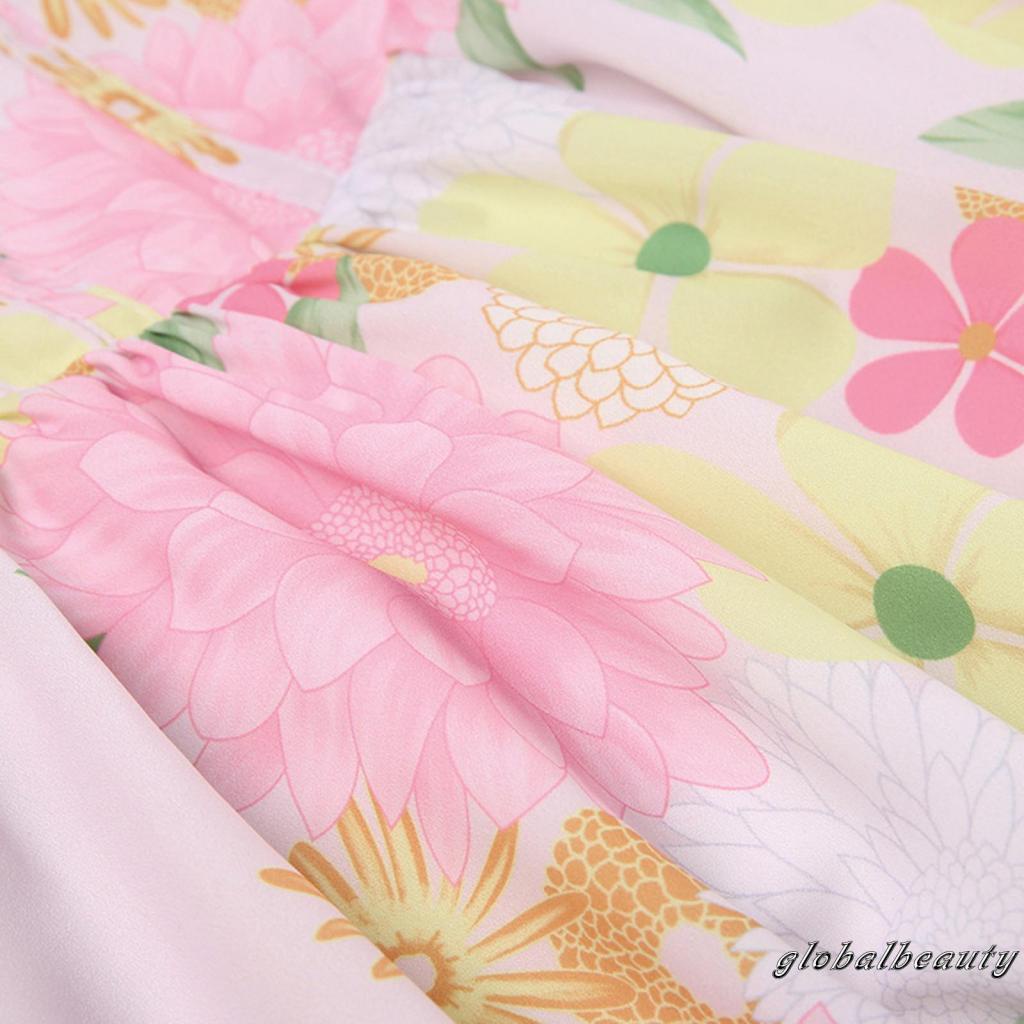 Đầm Hai Dây Hở Lưng Họa Tiết Hoa Thời Trang Mùa Hè Cho Nữ