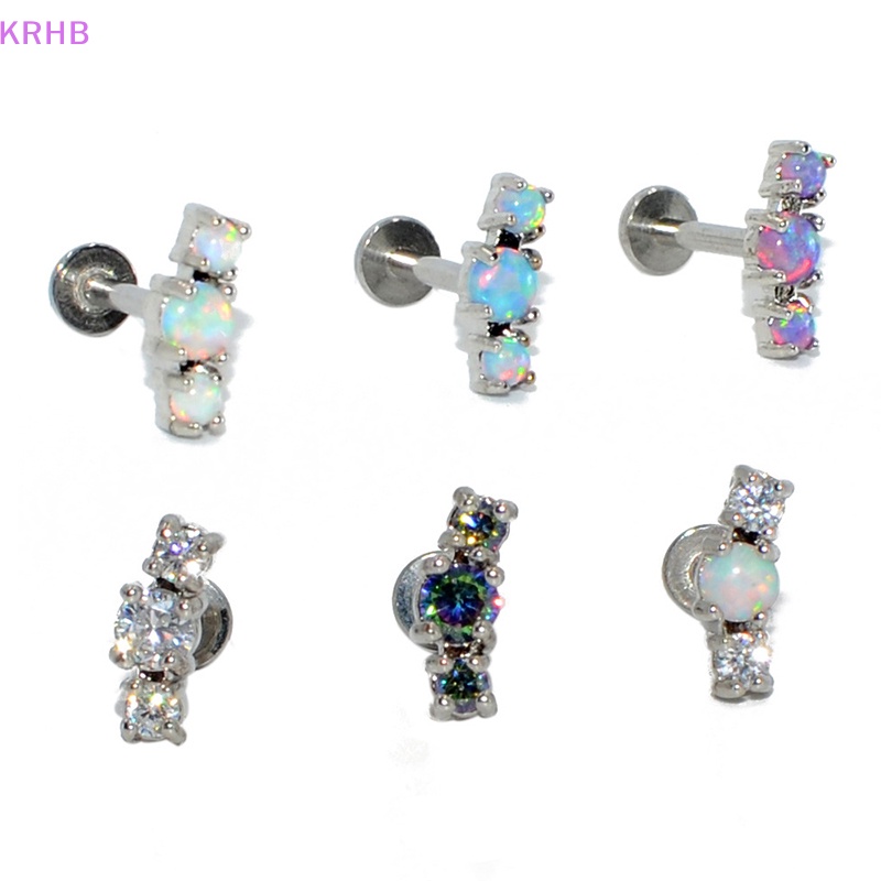 1 Khuyên Tai Dạng Xoắn Ốc Đính Đá Opal Cho Nữ Mới