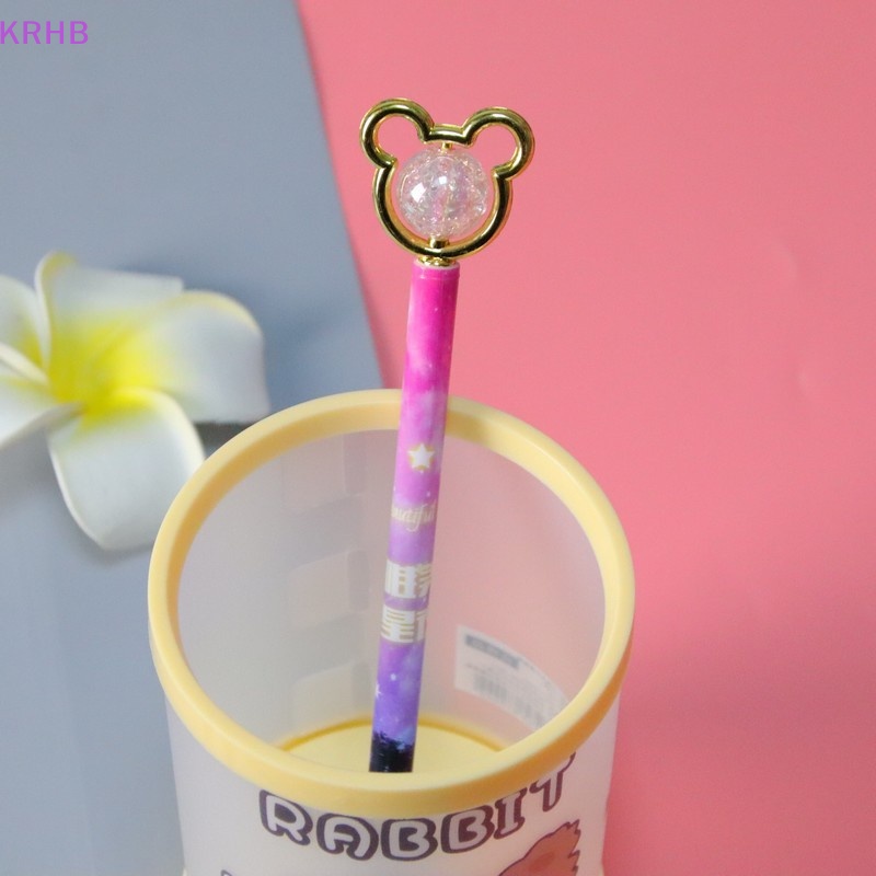 Bộ 2 Bút Mực Gel Hình Gấu Pha Lê Dễ Thương Mới