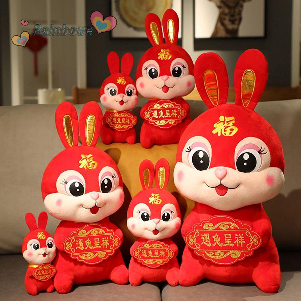 Thỏ Nhồi Bông Mềm Mại Màu Cầu Vồng Dễ Thương Cho Bé