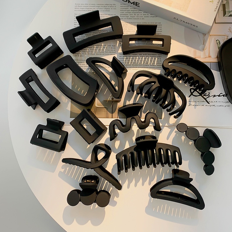 Bộ Sưu Tập Kẹp Tóc Màu Đen Nhám Phiên Bản Hàn Quốc Mới