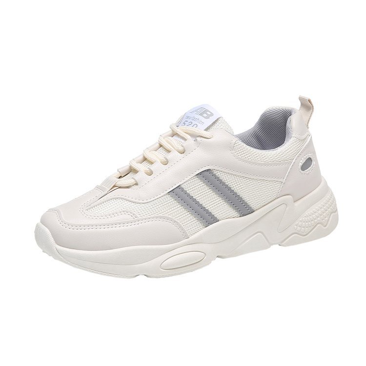 Giày Thể Thao Đế Bằng Phối Lưới Thoáng Khí Thoải Mái Cho Nữ