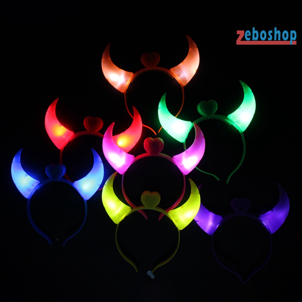 Cài Tóc Hình Sừng Bằng Nhựa Phát Quang Hóa Trang Cho Người Lớn Và Trẻ Em