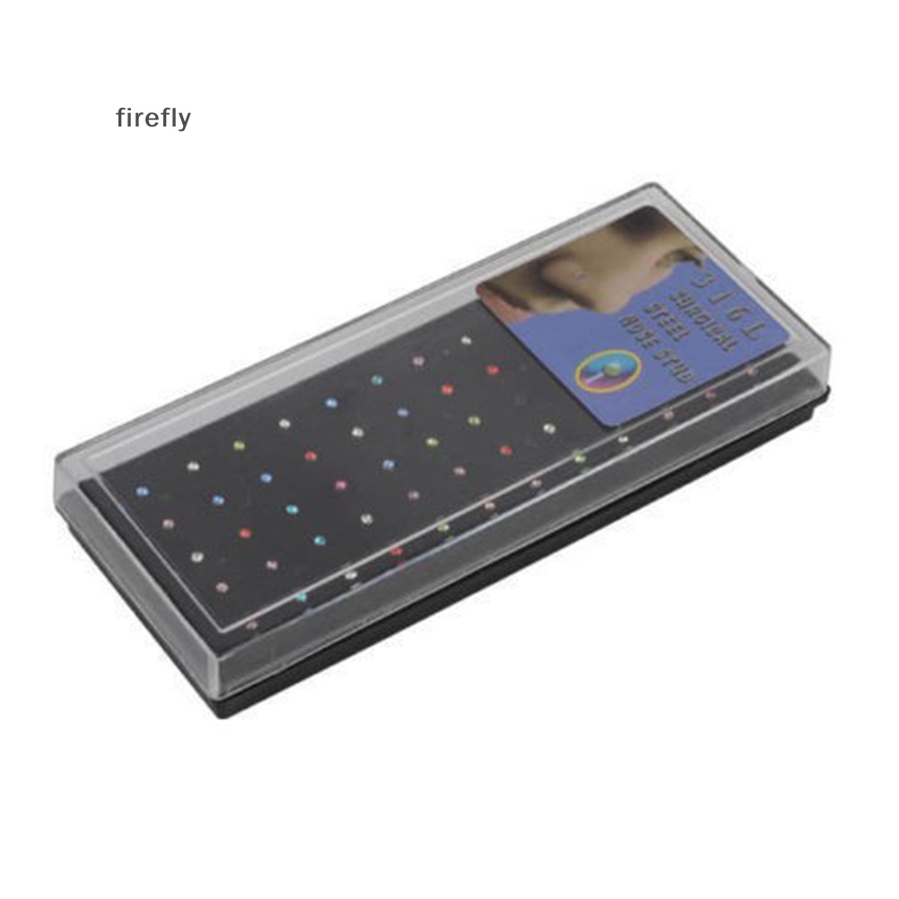 Set 40 Khuyên Mũi Bằng Thép Không Gỉ Đính Đá Cá Tính