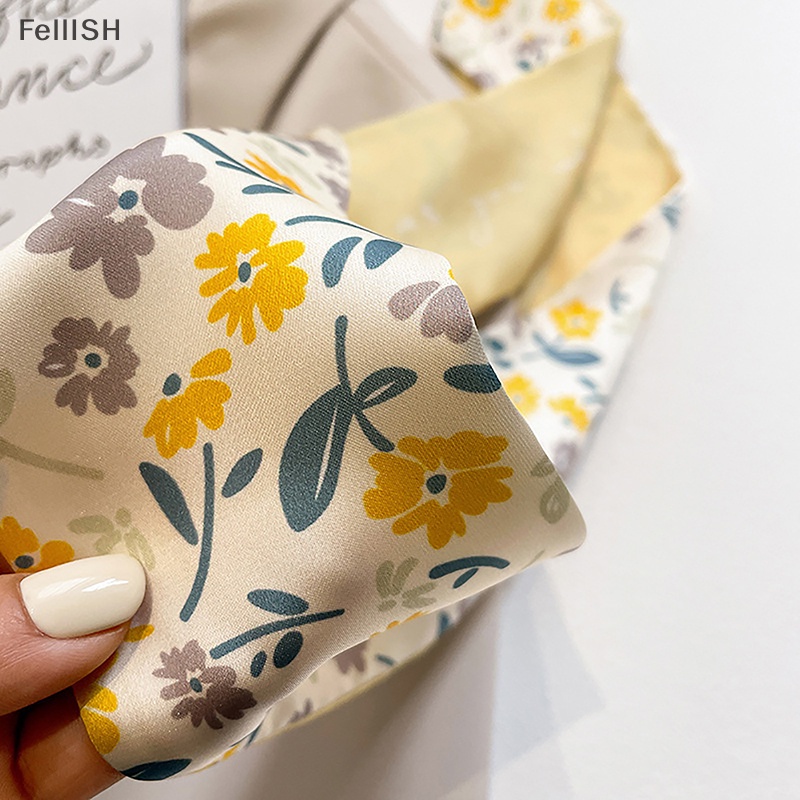 1 Chiếc Khăn Lụa Thắt Nơ Màu Vàng Trắng Cỡ Nhỏ Kèm Khăn Quàng Cổ Dài 439br