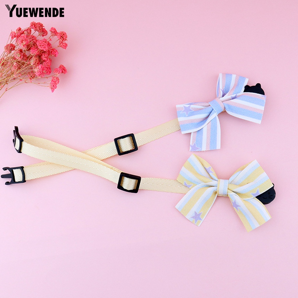 Vòng Cổ Nơ Họa Tiết Sọc Xinh Xắn Cho Thú Cưng