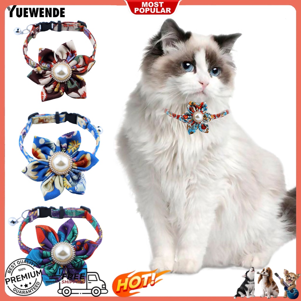 Vòng Cổ Thoáng Khí Trang Trí Hoa Có Thể Giặt Lại Dành Cho Cún Cưng YQ.E