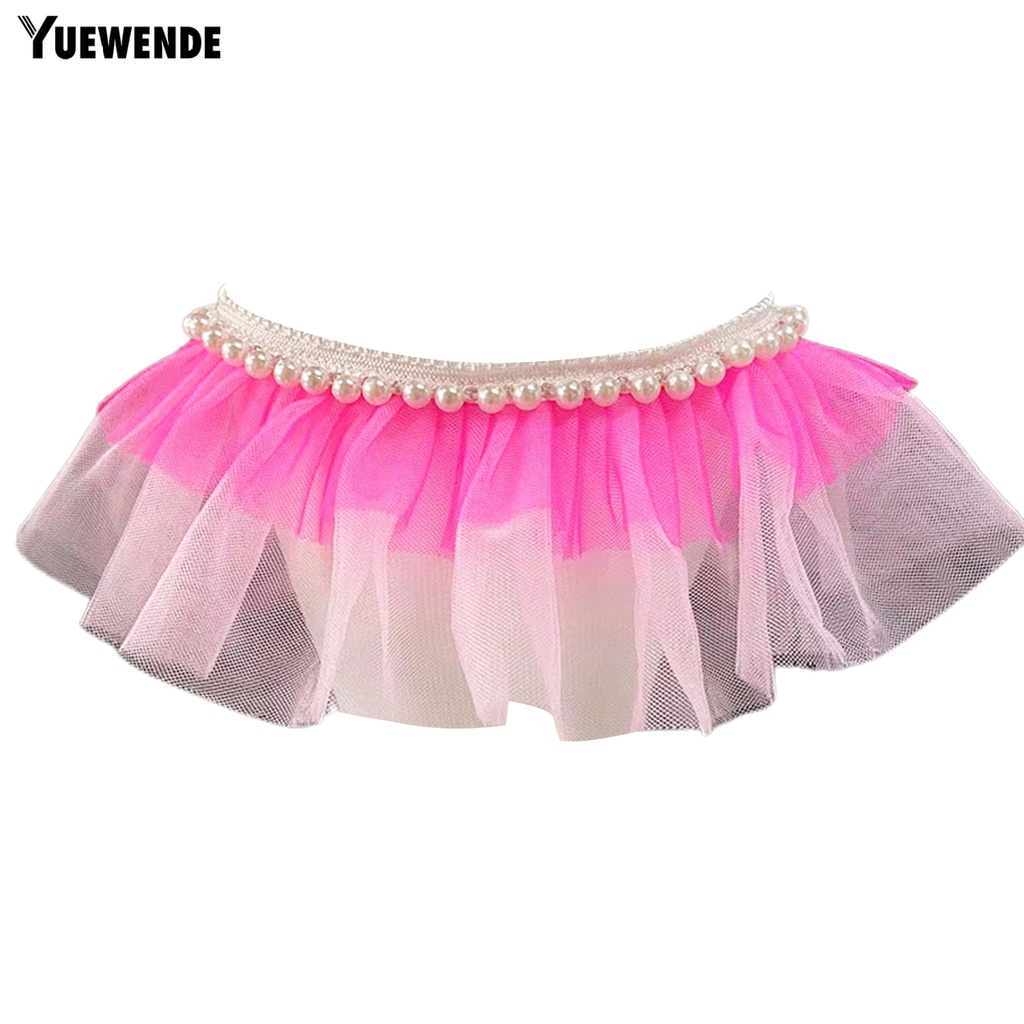 Yq.e Yếm Cổ Phối Ren Đính Ngọc Trai Nhân Tạo Phong Cách Công Chúa Ngọt Ngào Dành Cho Cún Cưng Airtag