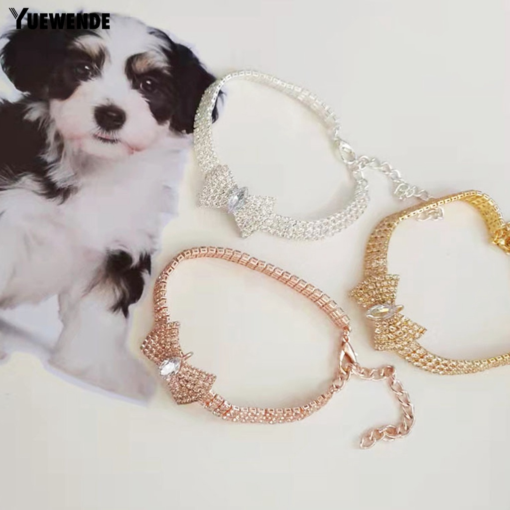 Yq.e Vòng Đeo Cổ Đính Đá Và Nơ Trang Trí Chống Gàu Thời Trang Giáng Sinh Dành Cho Cún Cưng