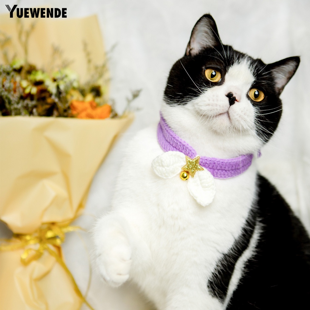 Yq.e Vòng Cổ Bằng Len Dễ Thương Trang Trí Chuông Làm Việc Tinh Tế Dành Cho Mèo Cưng