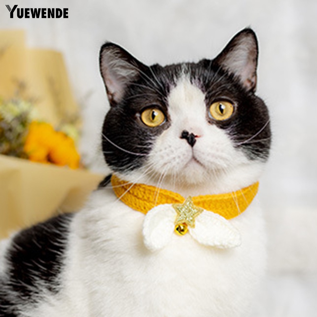 Yq.e Vòng Cổ Bằng Len Dễ Thương Trang Trí Chuông Làm Việc Tinh Tế Dành Cho Mèo Cưng