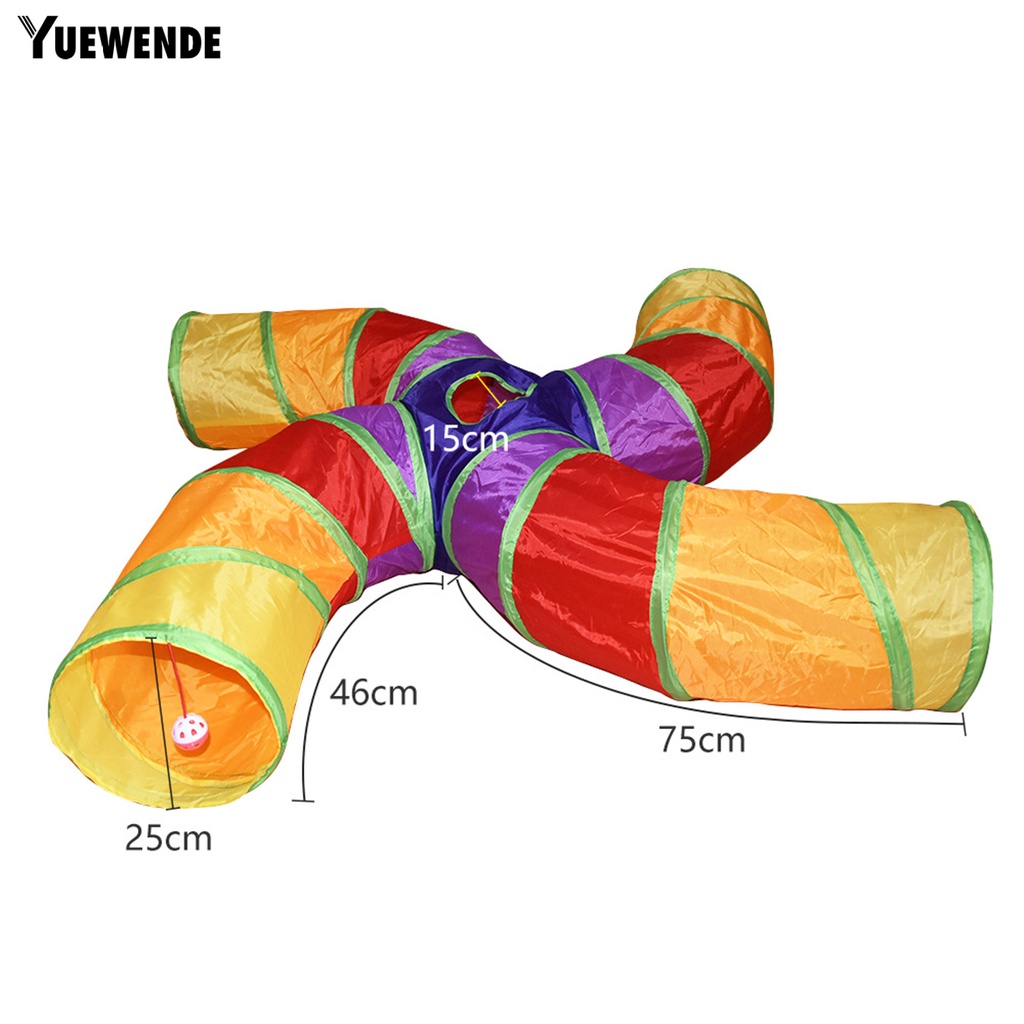 Đồ Chơi Đường Hầm Chữ S 4 Chiều Chống Cắn Chống Trầy Xước Giảm Căng Thẳng Cho Mèo Cưng