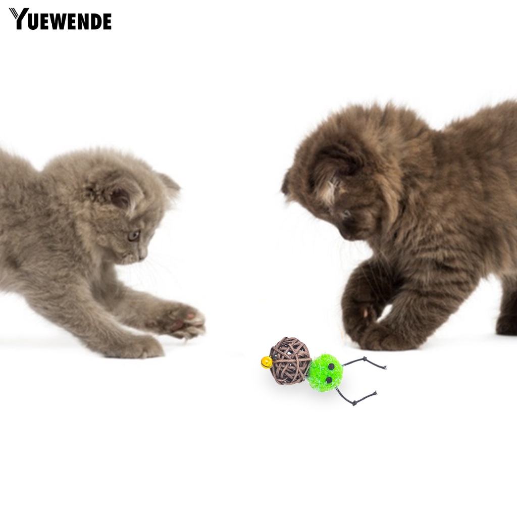 Bộ 2 Bóng Lông Tập Tương Tác Với Mèo Họa Tiết Hoạt Hình Nhiều Màu Sắc Chống Cắn