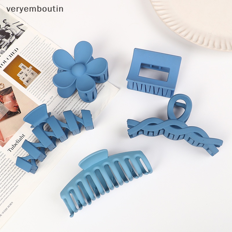 Set 8 Kẹp Tóc Càng Cua Màu Trơn Thời Trang Cho Nữ