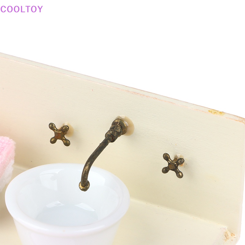 1 Bộ Bồn Rửa Chén Mini Tỉ Lệ 1: 12 Trang Trí Nhà Búp Bê