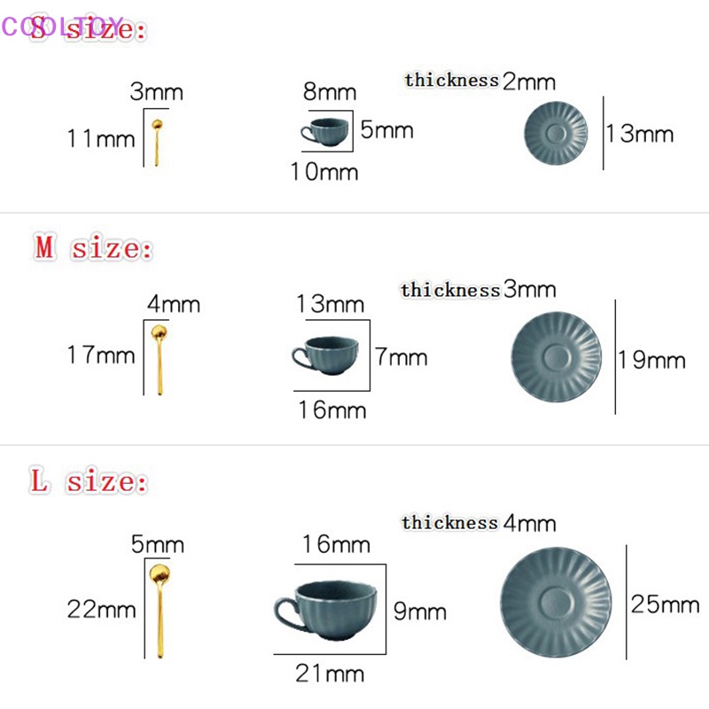 Bộ 3 Mô Hình Cốc Cà Phê Mini Tỉ Lệ 1: 12 Dùng Trang Trí Nhà Búp Bê