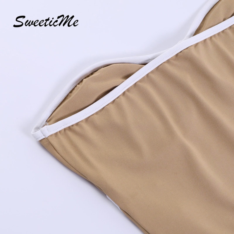 Áo Ống Ôm Hở Lưng Phối Màu Tương Phản Thời Trang Mới 2023 Cho Nữ