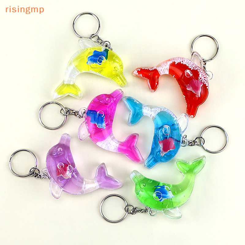 [risingmp] Móc Khóa Acrylic Họa Tiết Dầu Cá Heo Chống Rò Rỉ Dầu Sáng Tạo