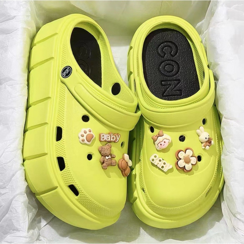 Dép Sandal Đế Xuồng Cao 4.5cm Họa Tiết Hoạt Hình Cho Nữ