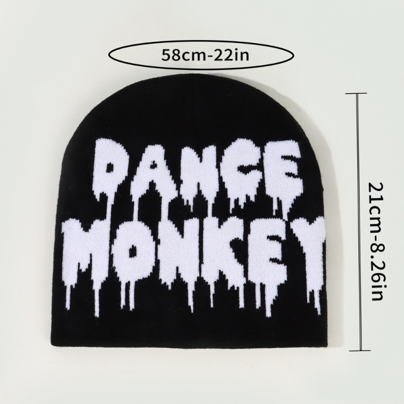 Mũ Len Đan Giữ Ấm Mùa Đông In Chữ Jacquard Dễ Thương Cho Cặp Đôi