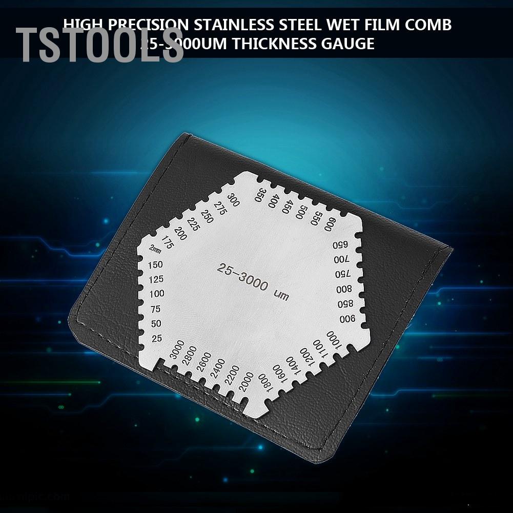 TSTOOLS Máy đo độ dày màng ướt bằng thép không gỉ có chính xác cao 25-3000um