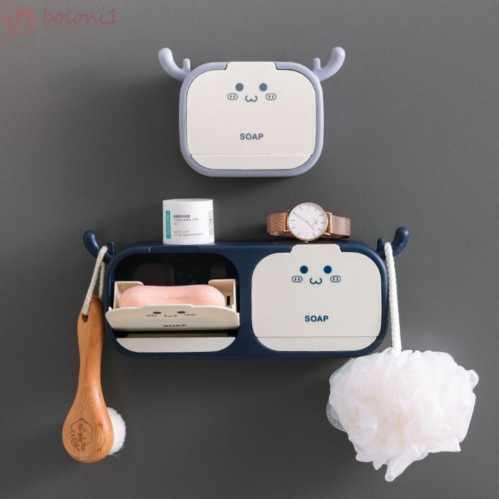 1 Hộp Đựng Xà Phòng Gắn Tường Không Cần Đục Lỗ Họa Tiết Hoạt Hình
