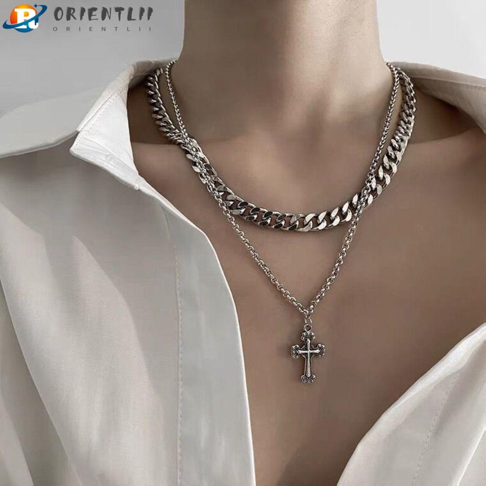 Orentlii Đen|Vòng cổ Mặt Nhẫn Hợp Kim Cao Cấp Thời Trang Cho Nữ