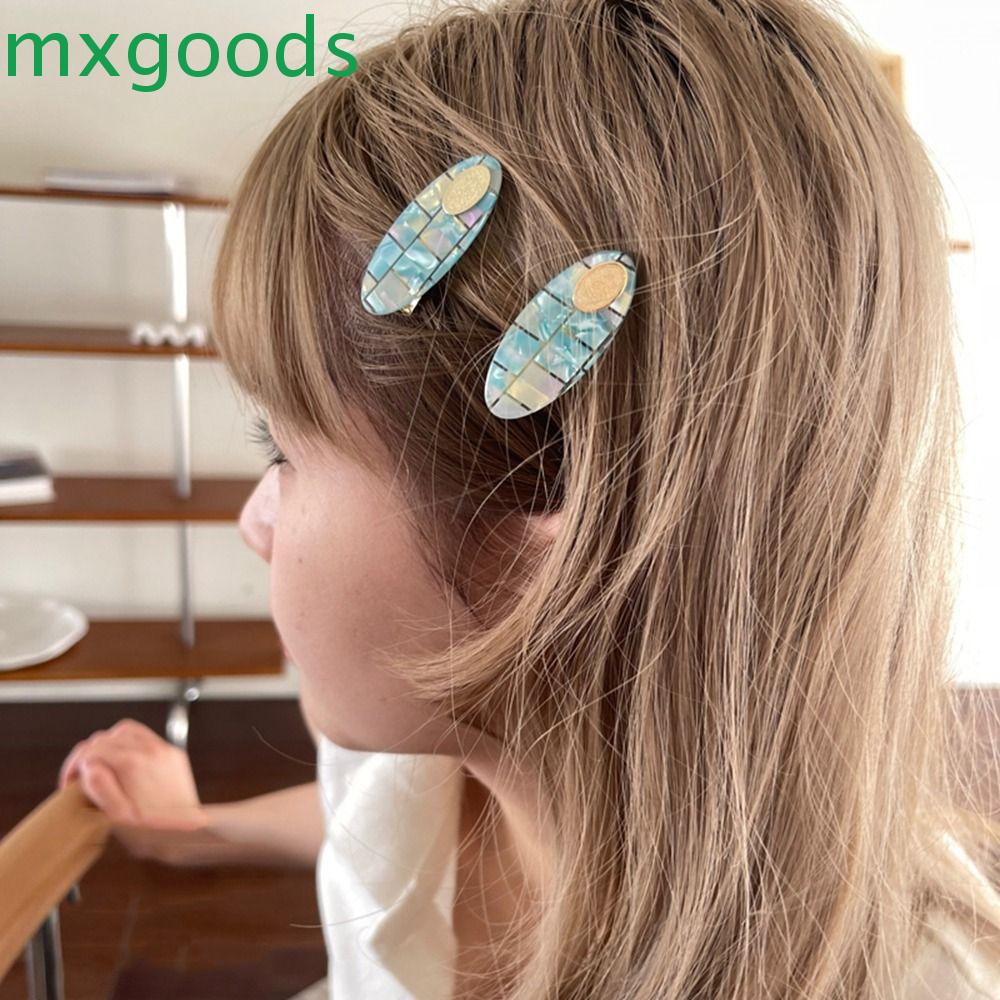 Kẹp Tóc Mỏ Vịt Hình Oval Đơn Giản Retro Không Để Lại Dấu Vết MXGOODS Dành Cho Bạn Nữ