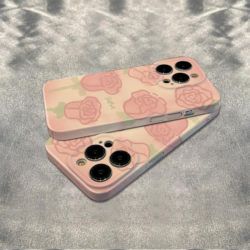 Ốp Điện Thoại Chống Sốc Họa Tiết Hoa Hồng Đơn Giản Cho Iphone 7813 1211 Plus 6Inmax 14Pro TF5M