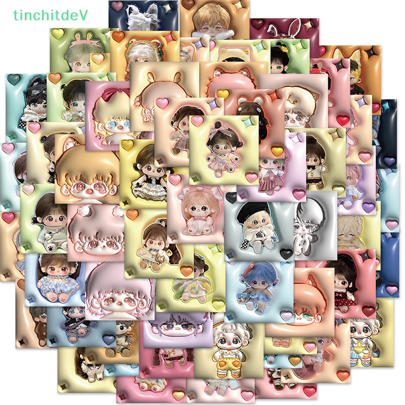 Bộ 62 Miếng Dán Hoạt Hình Bằng Cotton Mềm Mại Trang Trí Ván Trượt / Laptop / Xe Hơi